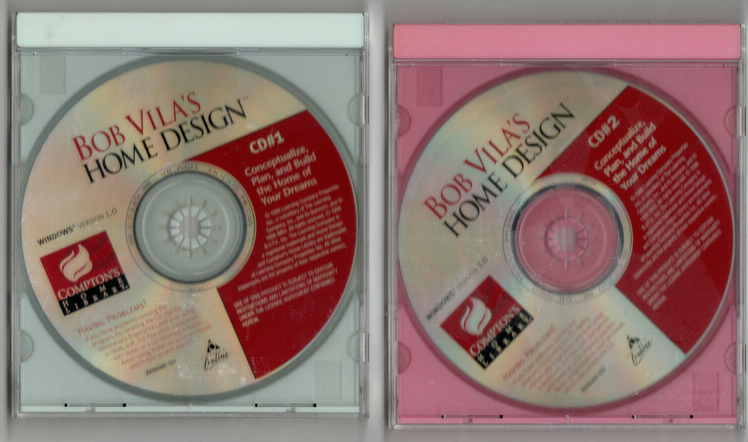 Bob Vila's Home Design - Windows Version 1.0 (PC, 1998, Compton's, 2-Disc)
