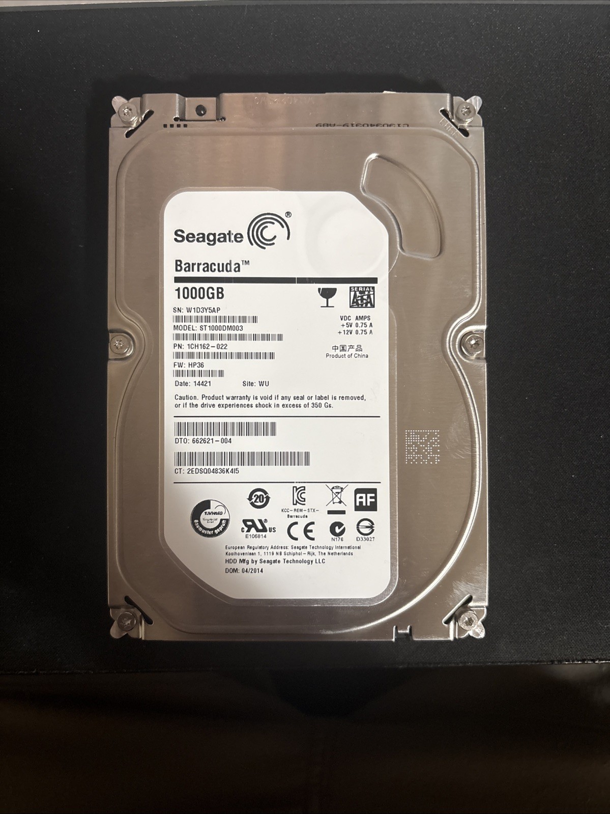 Seagate Barracuda ST1000DM003 Desktop Hard Drive - 1 TB