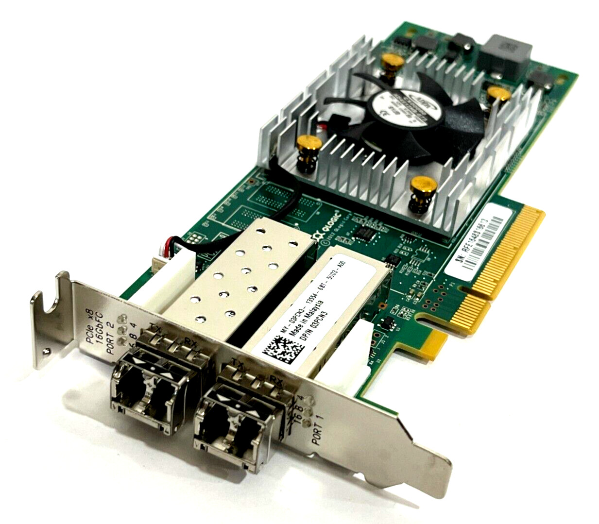 Dell QLE2662L-DEL 2-PORT PCIe Fiber Channel Adapter Low profile + 16G SFPs 3PCN3