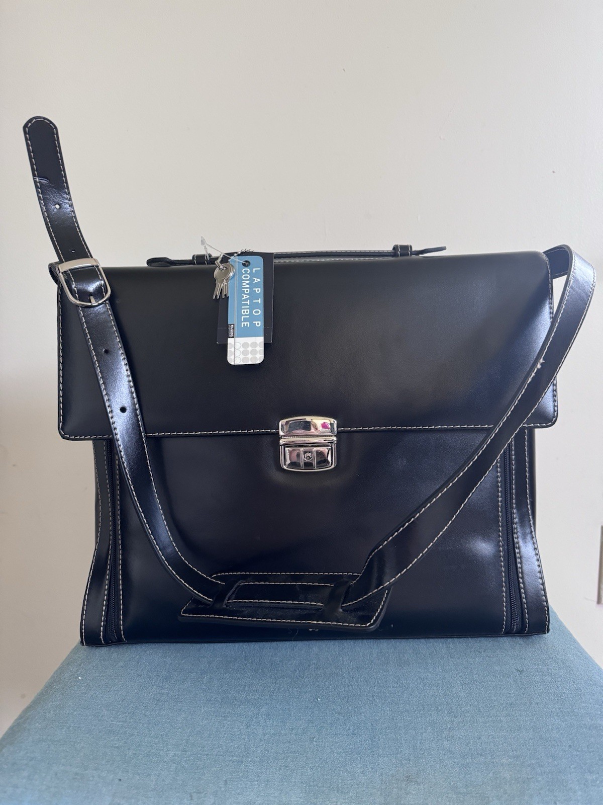 NWT Vintage Wilsons LEATHER Laptop Bag Briefcase Messenger Career $150 Grad Gift