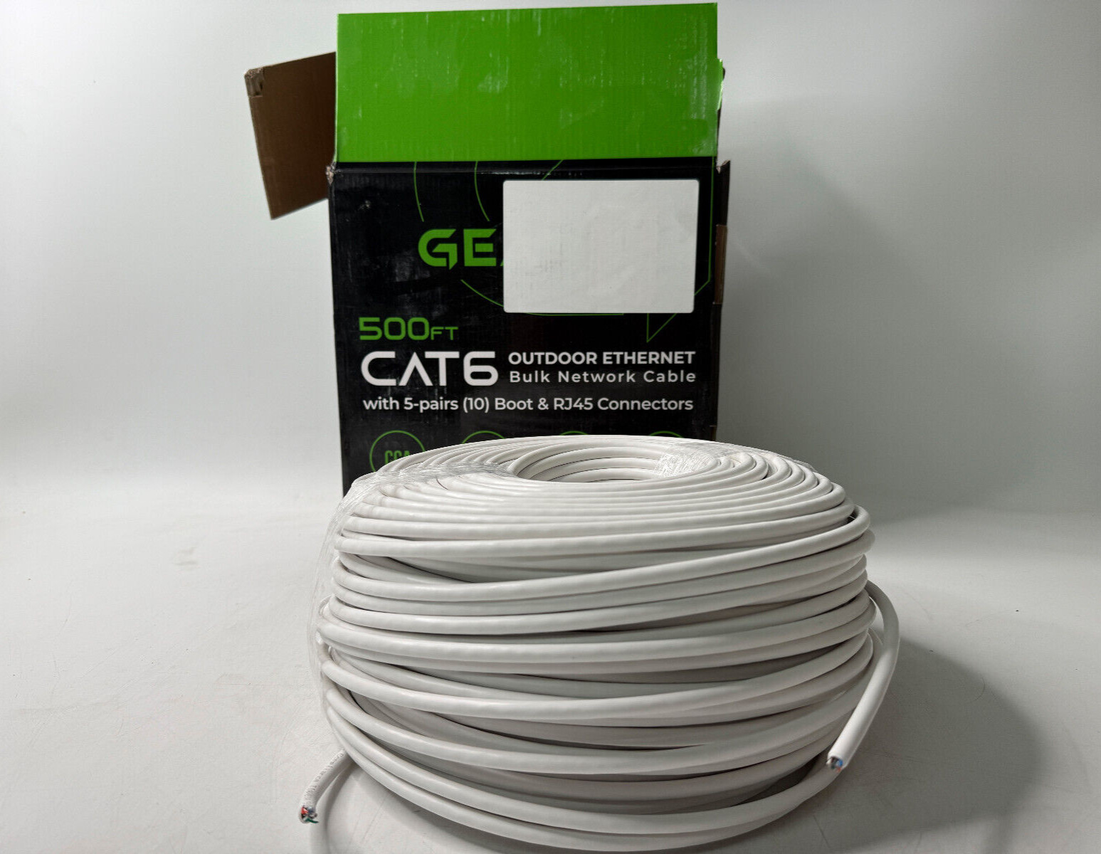•GearIT RJ45 Cat-6 Ethernet Patch Cable 10Gpb Transfer Speed 500 Foot waterfoot