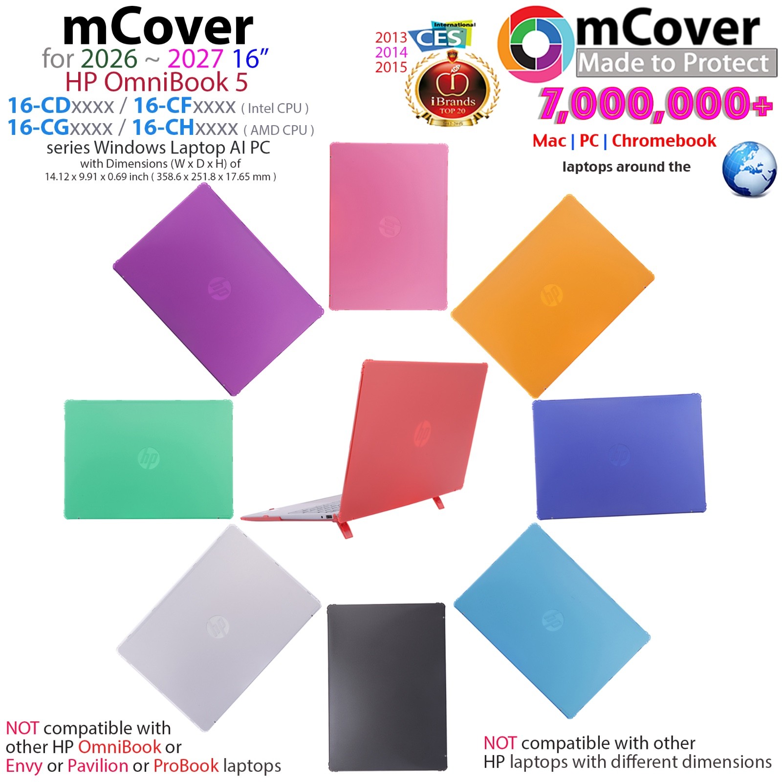 NEW mCover Case for 2026+ 16" HP OmniBook 5 16-CD 16-CF 16-CG 16-CH Windows PC