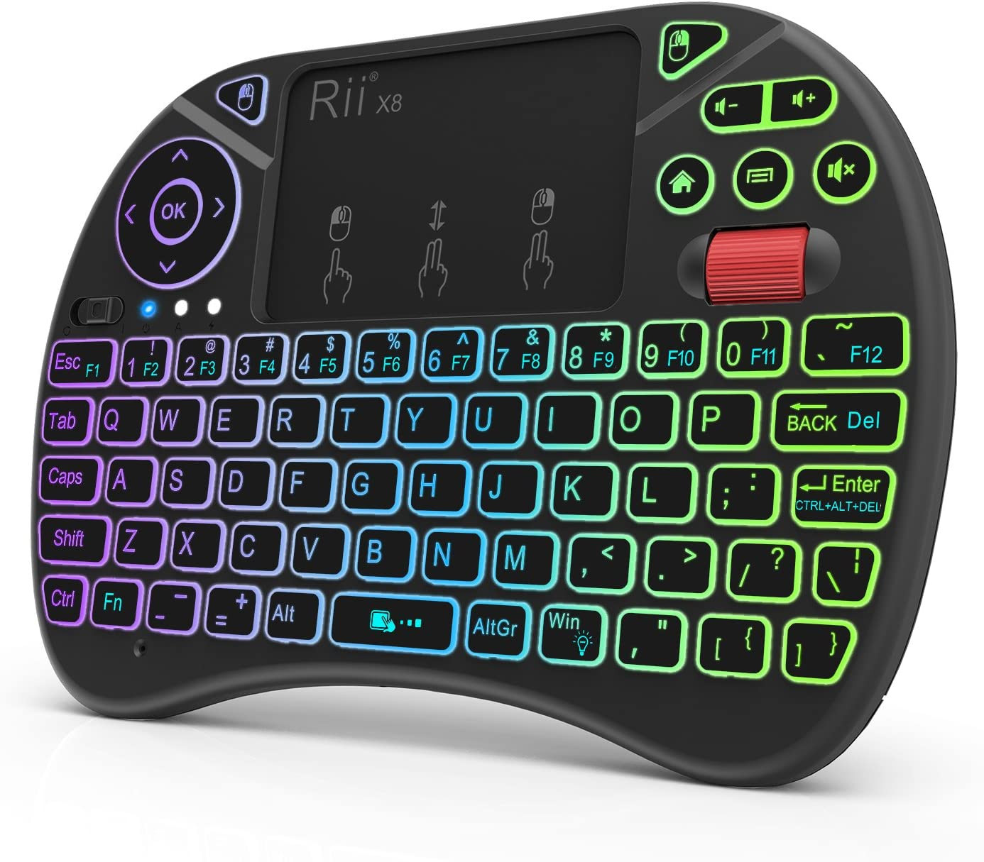 Rii X8 Mini Keyboard,2.4G Wireless,With Touchpad Mouse for Android TV Box | RGB