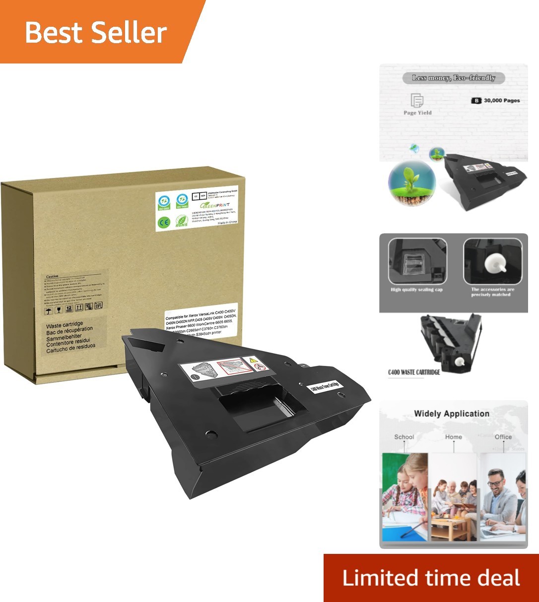 Genuine Quality Waste Toner Cartridge for Xerox C400, C405 - Black 108R01124