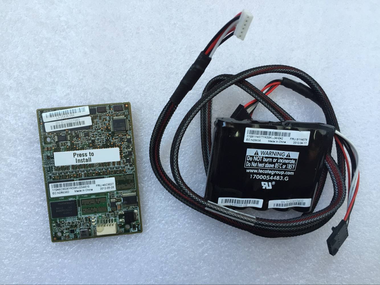 Used IBM 46c9027 81Y4579 90Y7304 ServeRAID M5100 Series 512MB RAID 5.