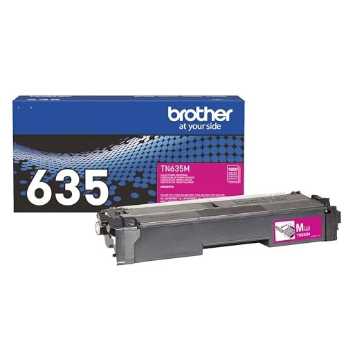 BROTHER GENUINE TN635M STANDARD YIELD TONER CARTRIDGE, 1 PACK - MAGENTA