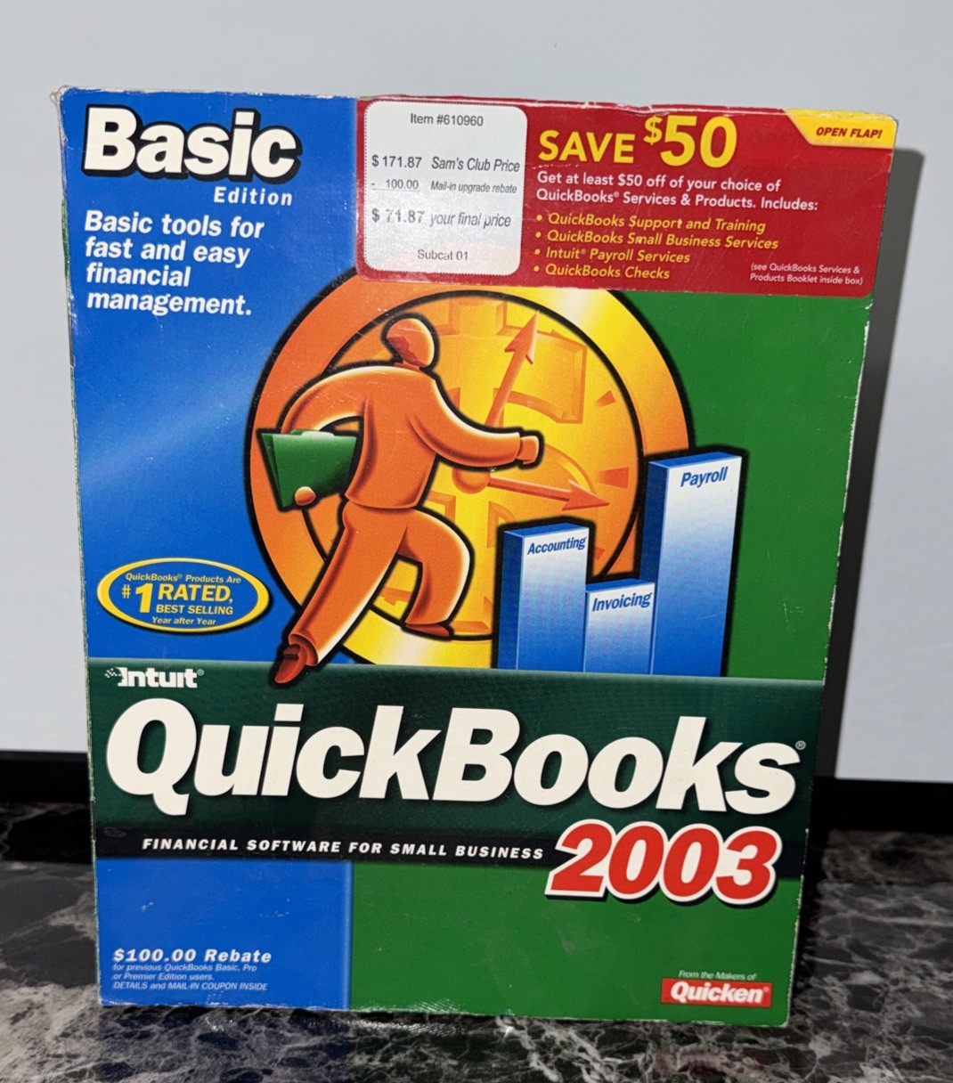 Intuit QuickBooks Basic Edition 2003 - Includes Box, Book, Disc, & Code