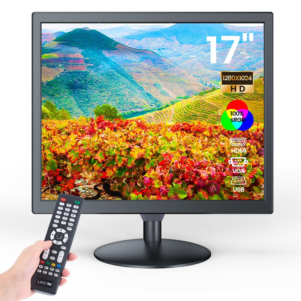 17" Security Monitor 1280x1024 Colorful Display HDMI/VGA/BNC CCTV Camera Screen