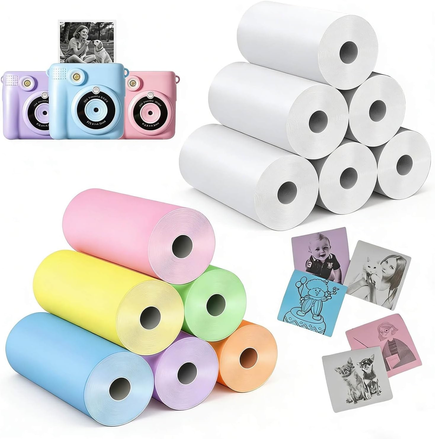 Kids Camera Paper Roll Refill for Kids Camera Instant Print BPA 12pk
