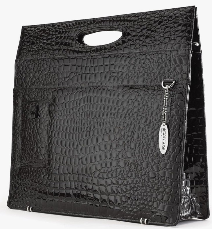 Mobile Edge Laptop Briefcase Purse Black Faux Croc 14.1” PC