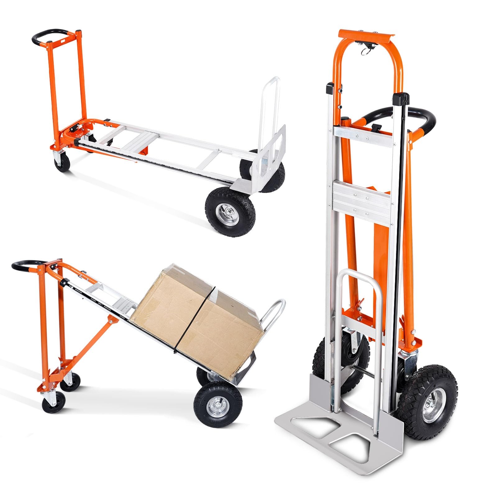EASYBERG 4-In-1 Heavy Duty Folding Hand Truck - 770 Lbs Capacity, 10" Wheels