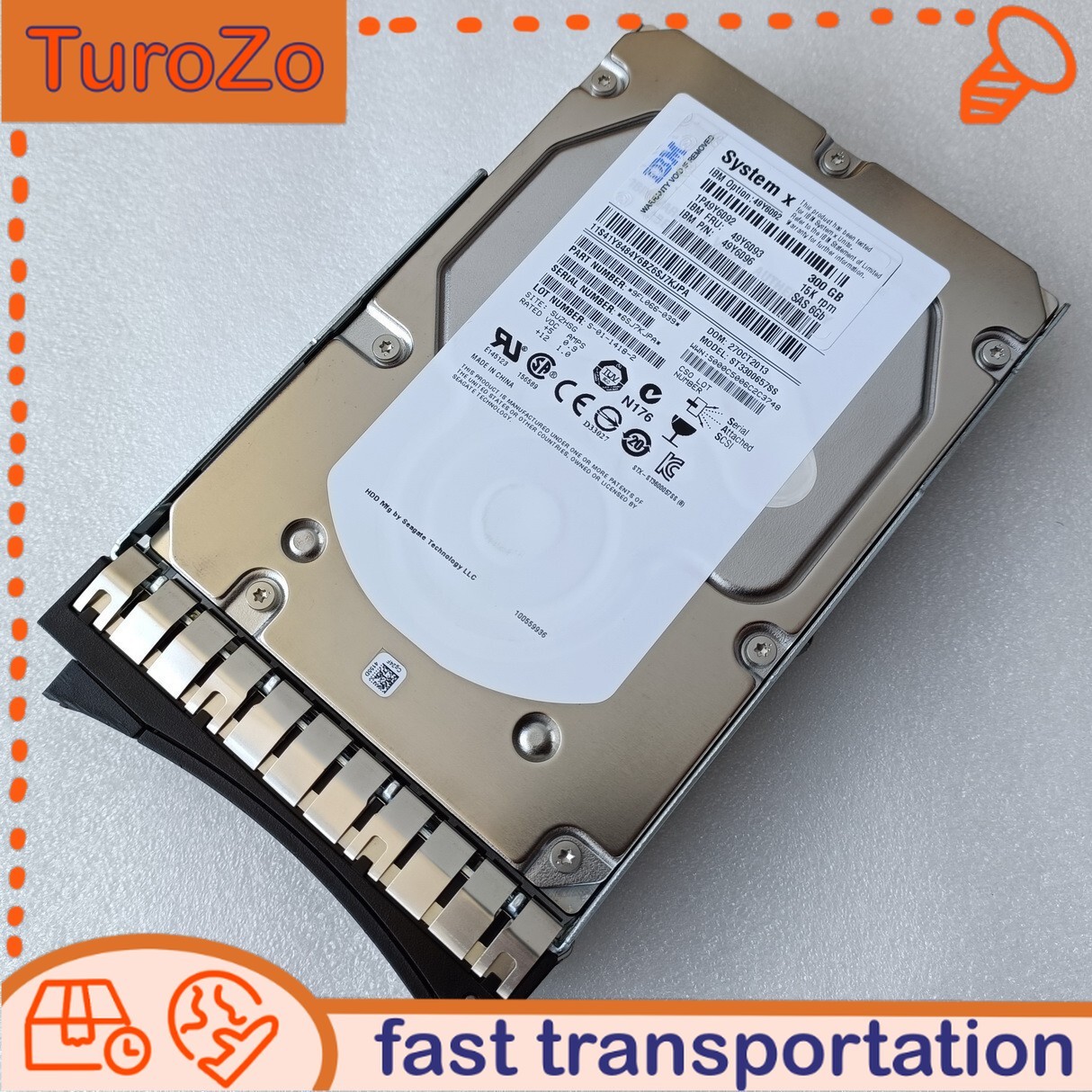IBM 49Y6093 49Y6096 X3550 X3650M5 M4 15K 300G 3.5-inch SAS hard disk