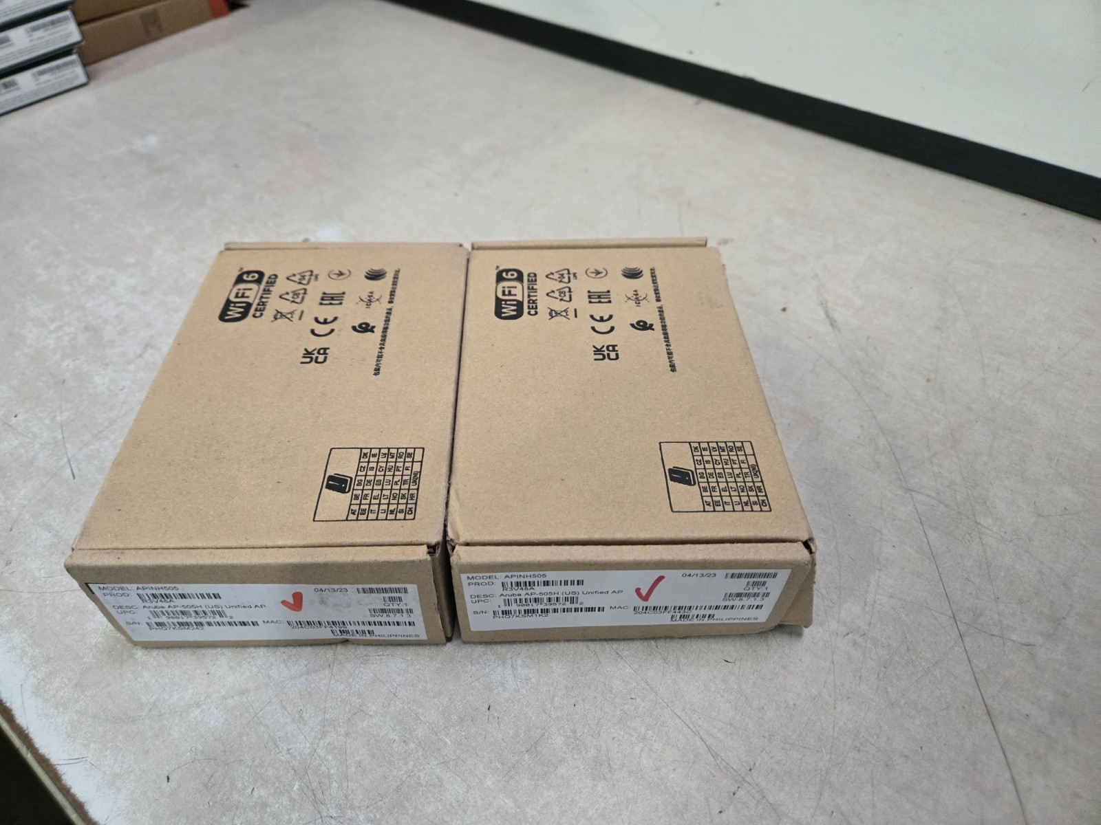 Lot of 2 NOB HPE Aruba AP‑505H Wireless Access Point 190017395722