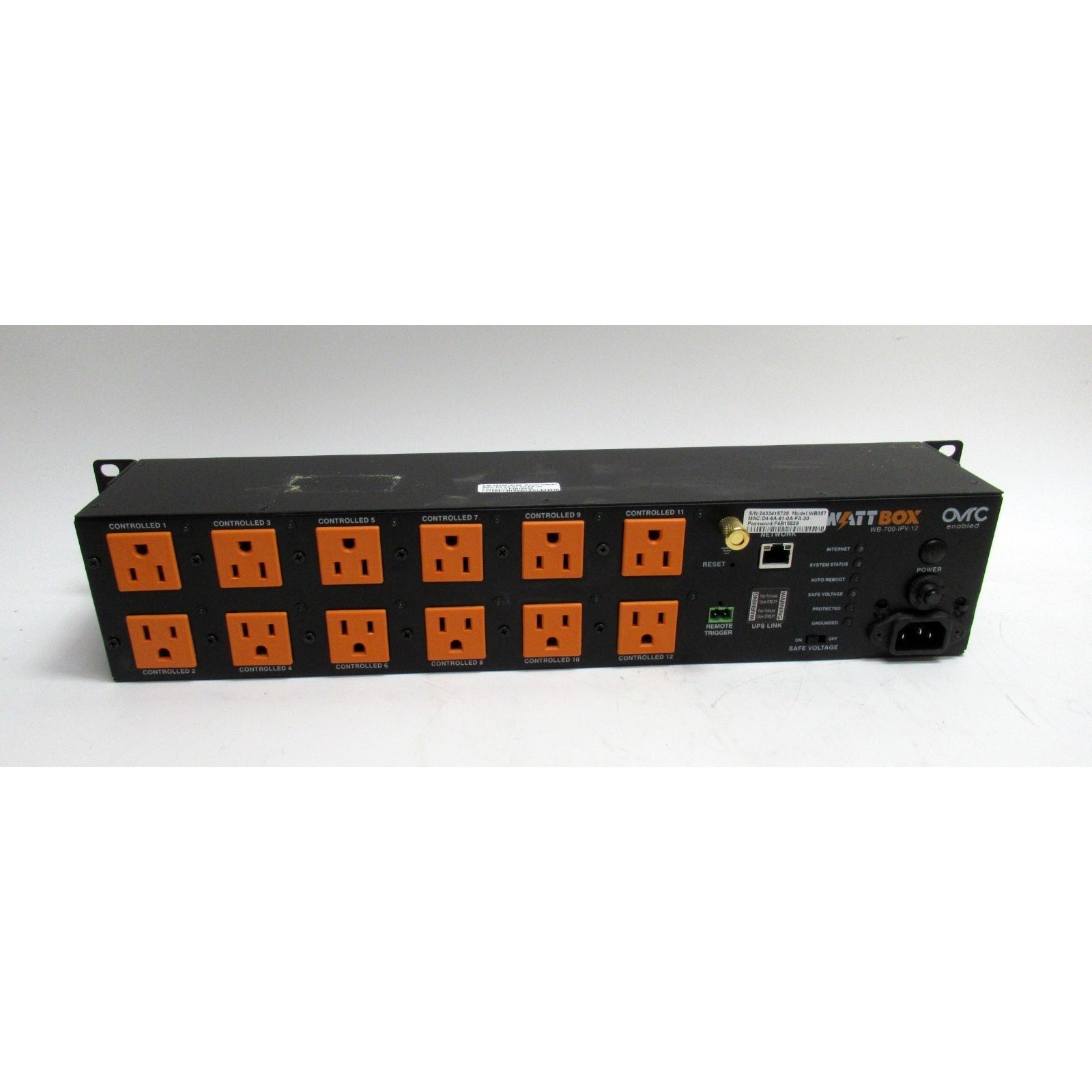 WattBox WB-700-IPV-12 12-Outlet Power Conditioner WB357 W/Rackmount