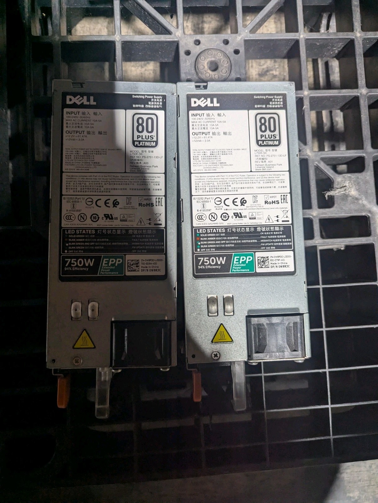 Lot Of 2 Dell 750W EPP PowerEdge R630 R730 R730XD Power Supply 