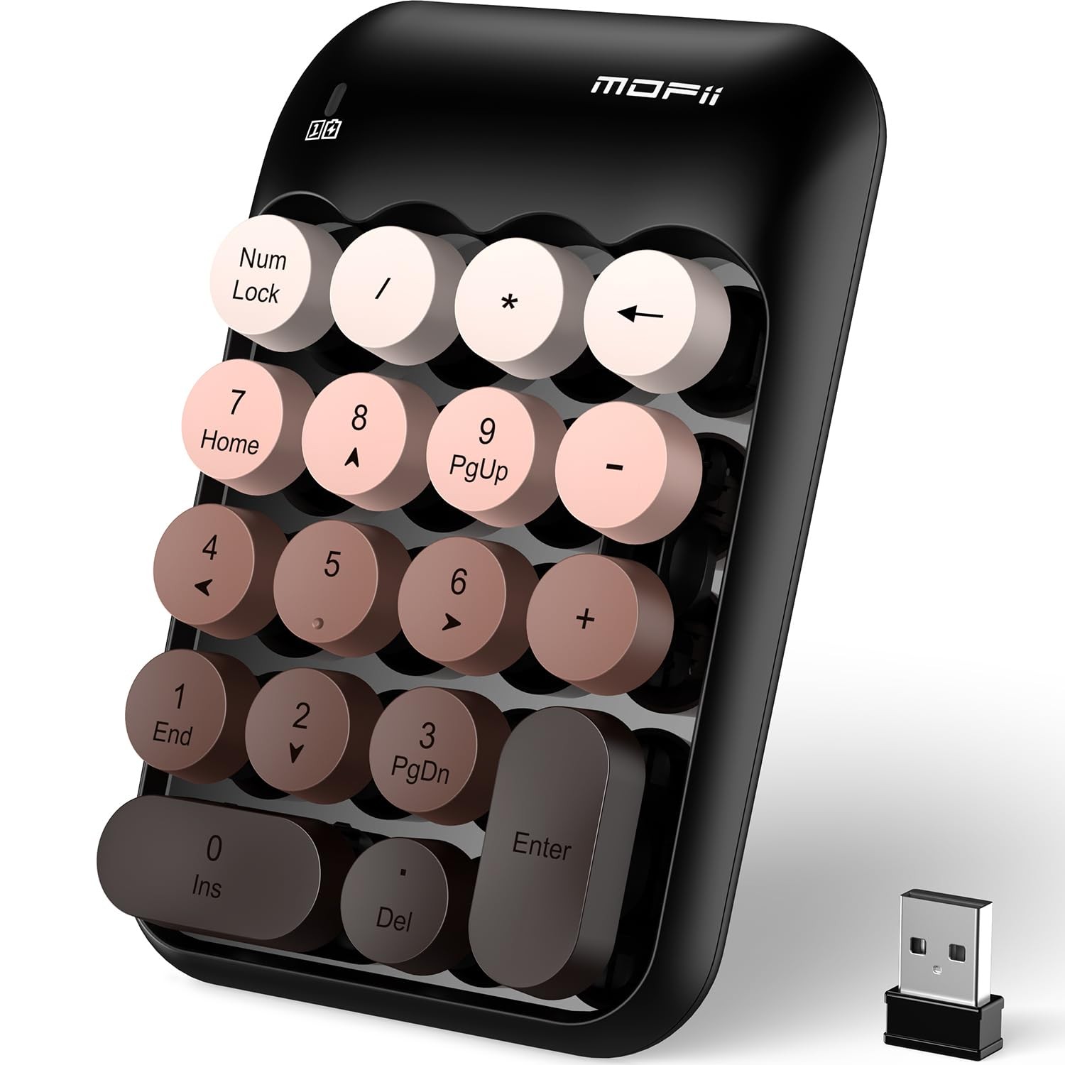 MOFII Cute Colorful Wireless Number Pad - 18 Keys, Portable 2.4 GHz with Stab...