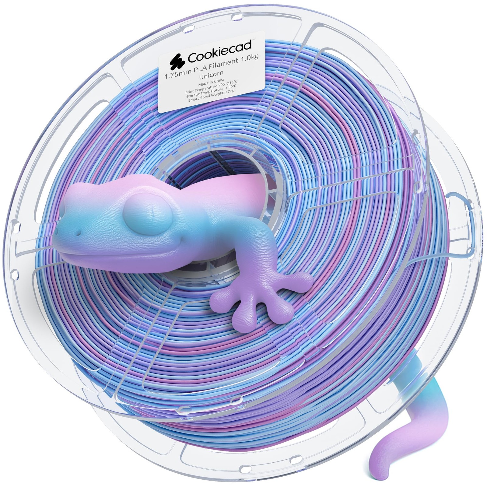 Cookiecad PLA 3D Filament, Unicorn Blue Purple Pink, 1kg
