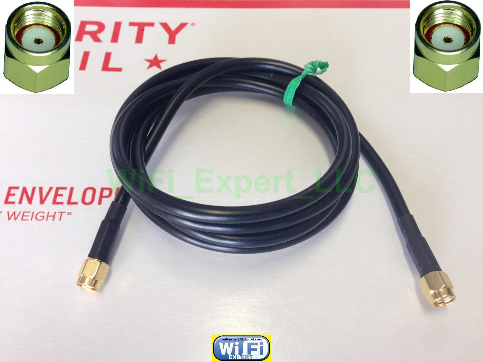 TIMES Microwave® LMR195 1-30' RF Pigtail Cable RP-SMA Male to Male MADE IN USA