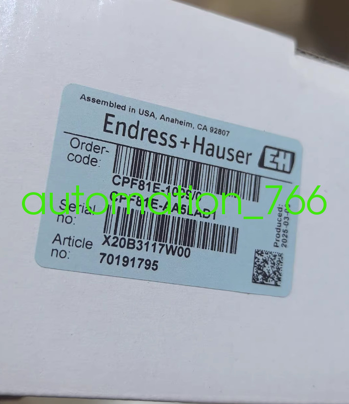Endress+Hauser CPF81E-AA5LAD1 Brand new Digital pH electrode Via Fedex or DHL