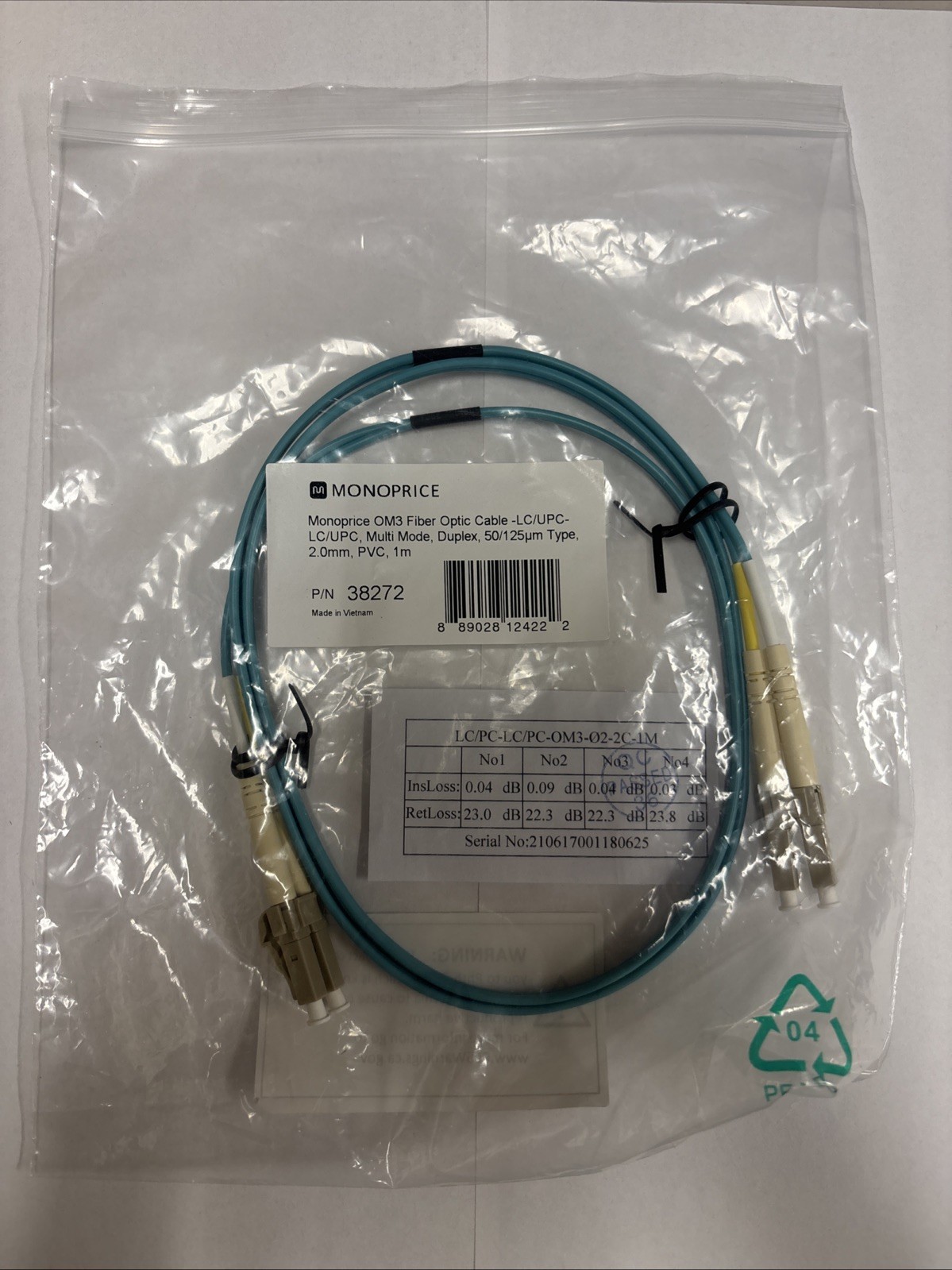 MULTI (23) -  Monoprice OM3 Fiber Optic Cable -LC/UPC- LC/UPC Multi Mode Duplex