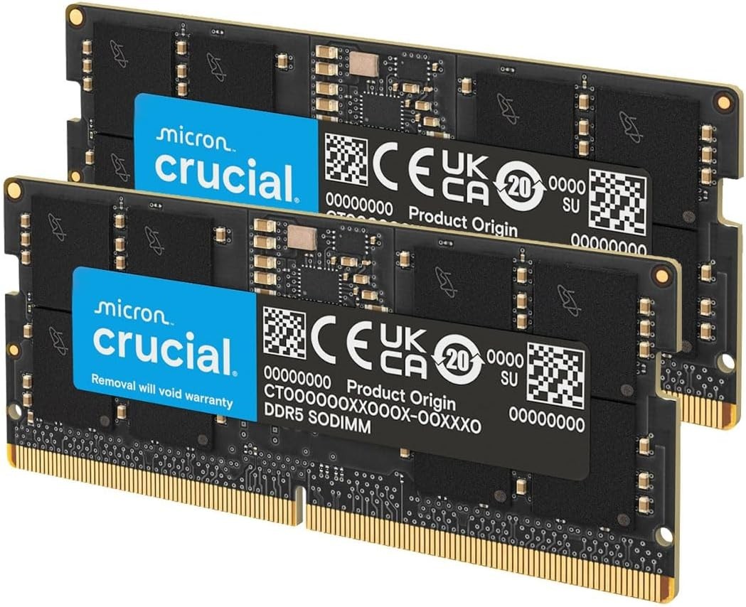Crucial 128GB 2 x 64GB 262-Pin DDR5 5600 PC5-44800 Laptop Memory CT2K64G56C46S5