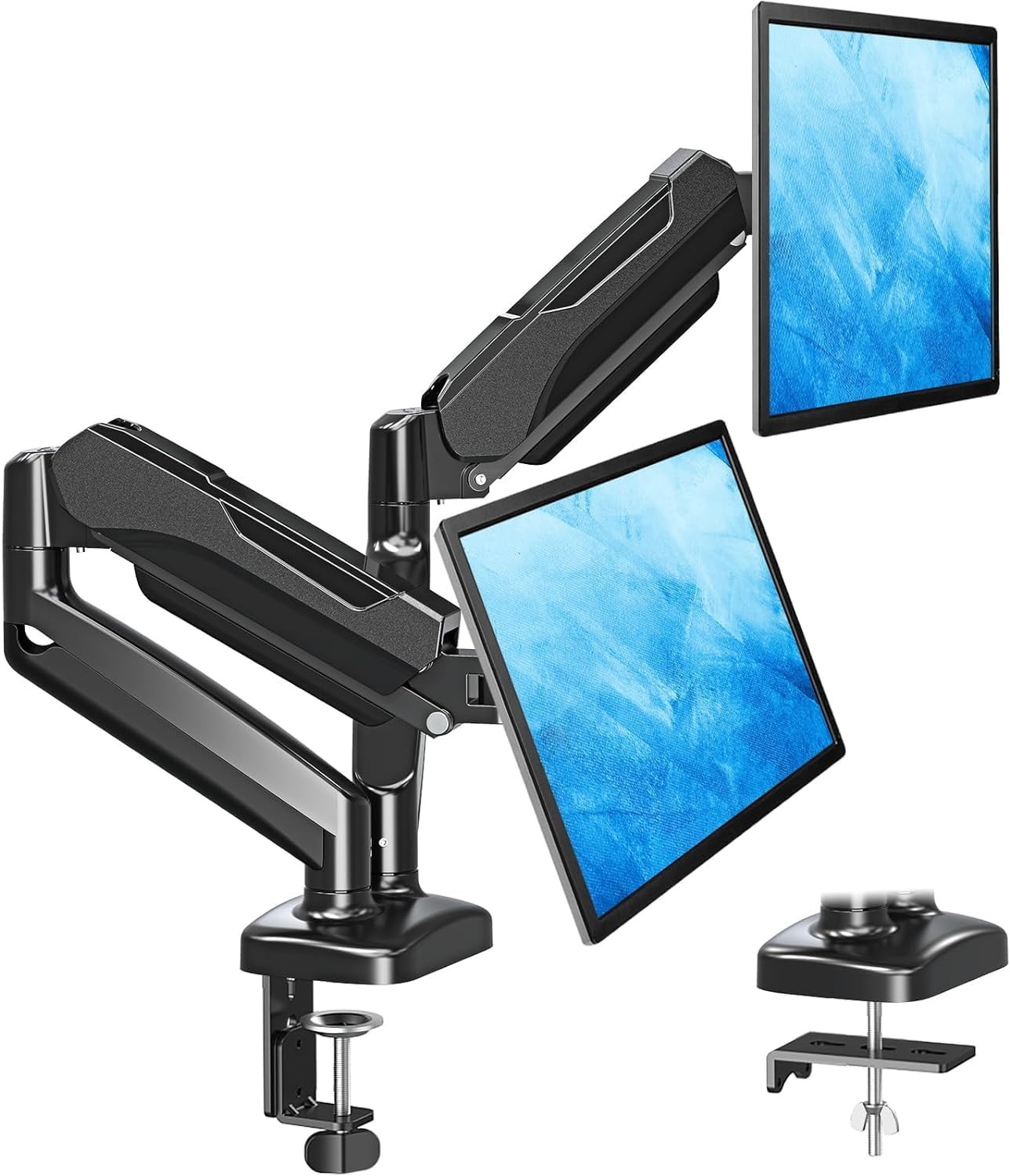 Dual Monitor Stand for Desk, Monitor Arms for 2 Monitors 32 27 24 22 Inches, Hei