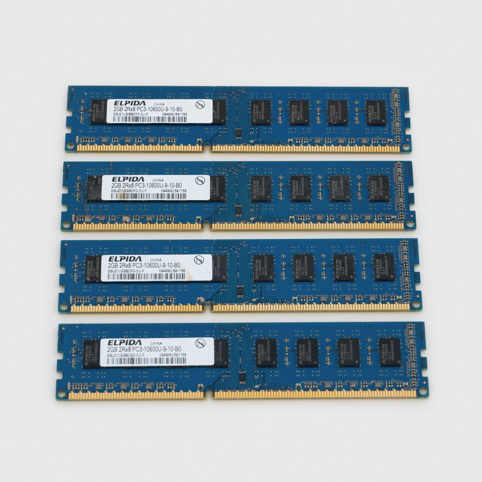 Elpida DDR3 8GB 4x2GB RAM 2Rx8 PC3-10600U-9-10-B0