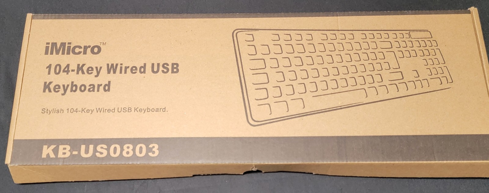 iMicro KB-US0803 104-Key Wired USB English Keyboard Black NEW NIB