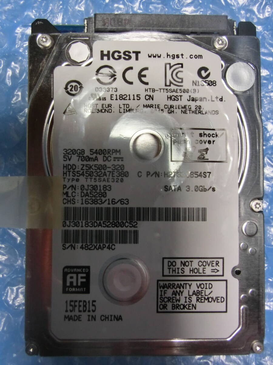 [Used] HGST HTS545032A7E380 320GB/8MB 9692 hours used Management number:D180
