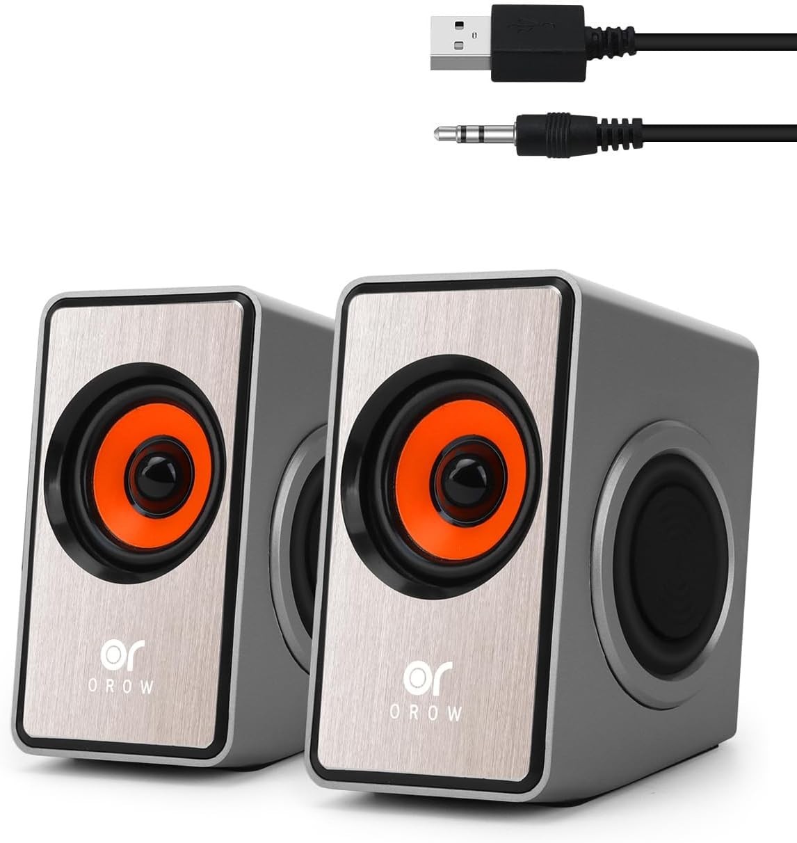 Computer Speakers,12W Mini Desktop Speaker with Volume Control, 3.5mm AU...