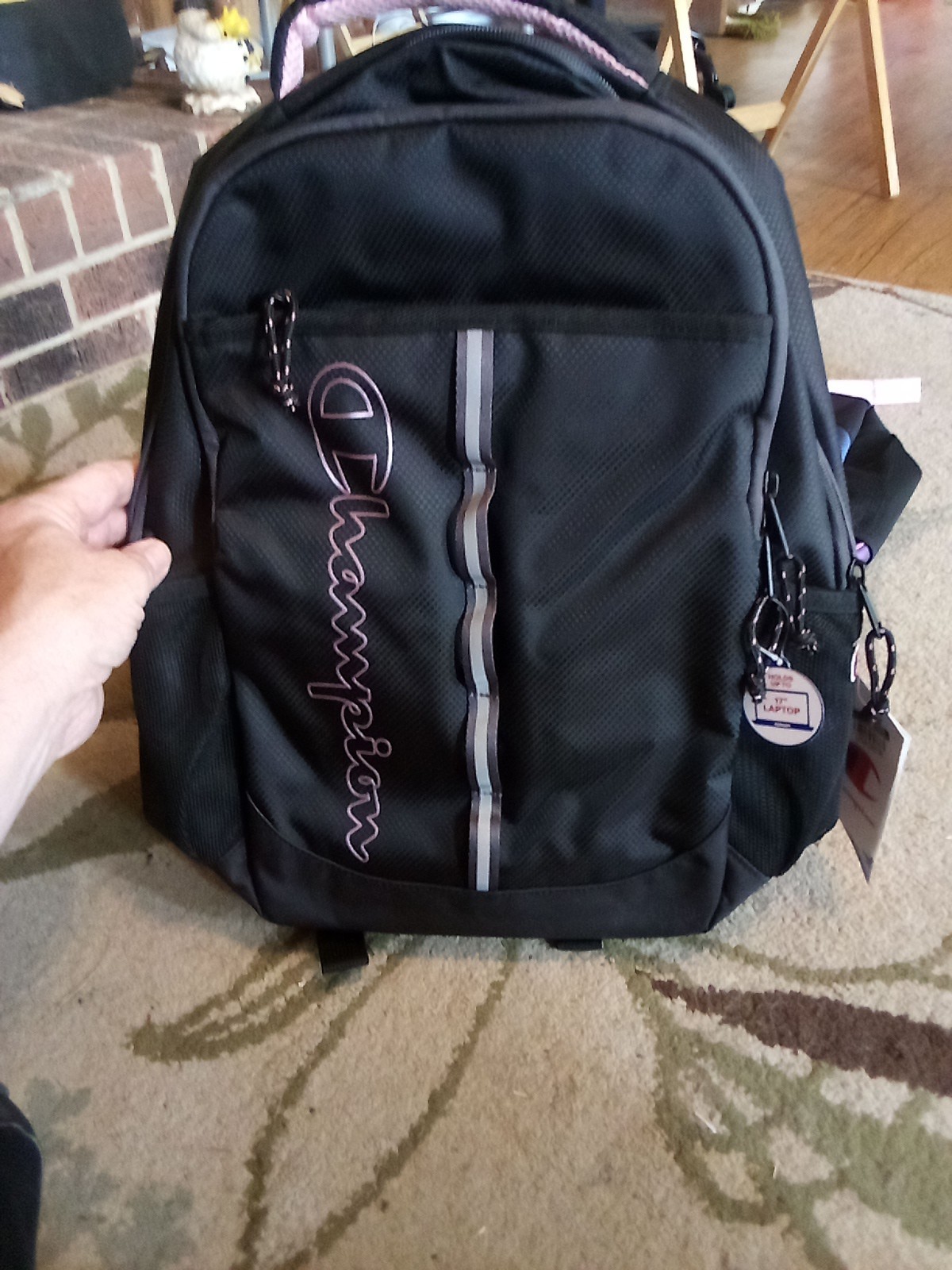 Champion Center Backpack - Black/Pink-17” Laptop- NEW 
