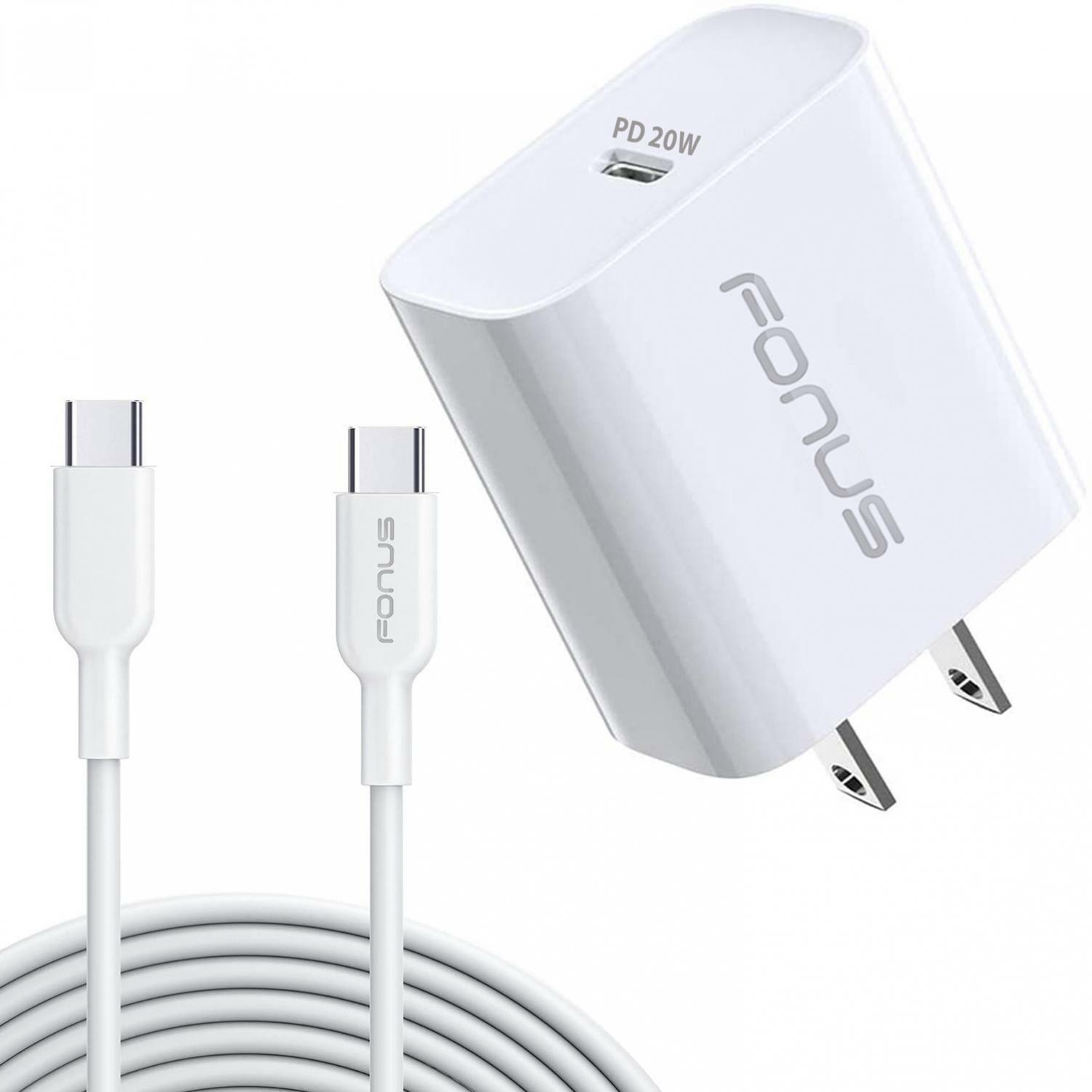 20W PD HOME CHARGER FAST TYPE-C 6FT LONG CABLE QUICK POWER for PHONES & TABLETS