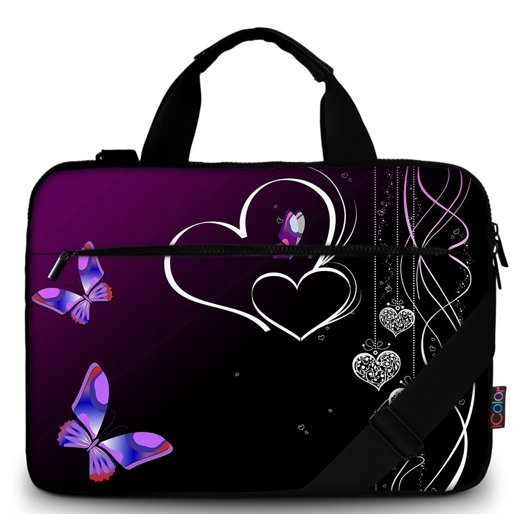 14.5 15 15.6 Inches Canvas Laptop Shoulder Bag Case,Messenger Bag Sleeve Pouc...