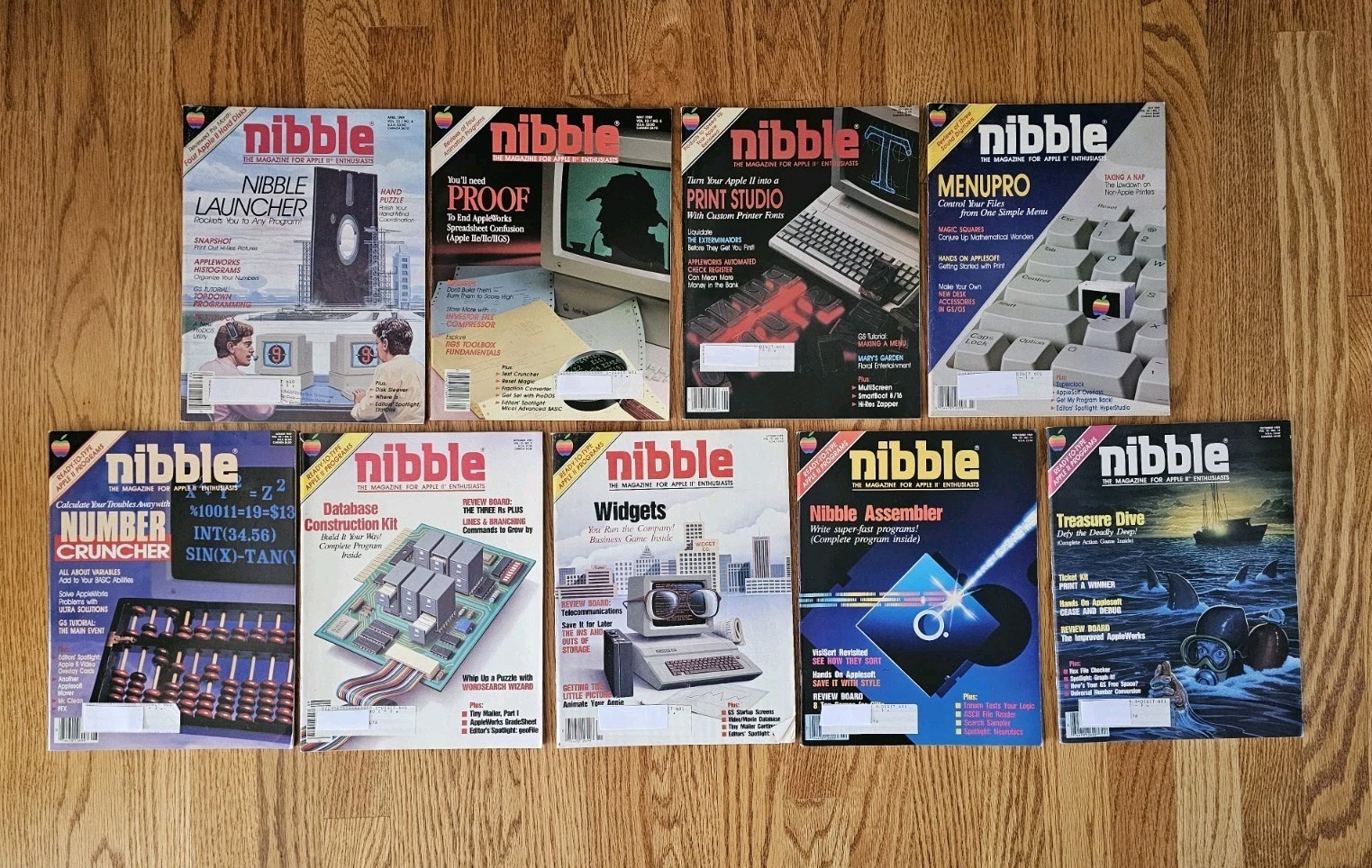 LOT OF 9 Nibble Magazines Apple II 1989