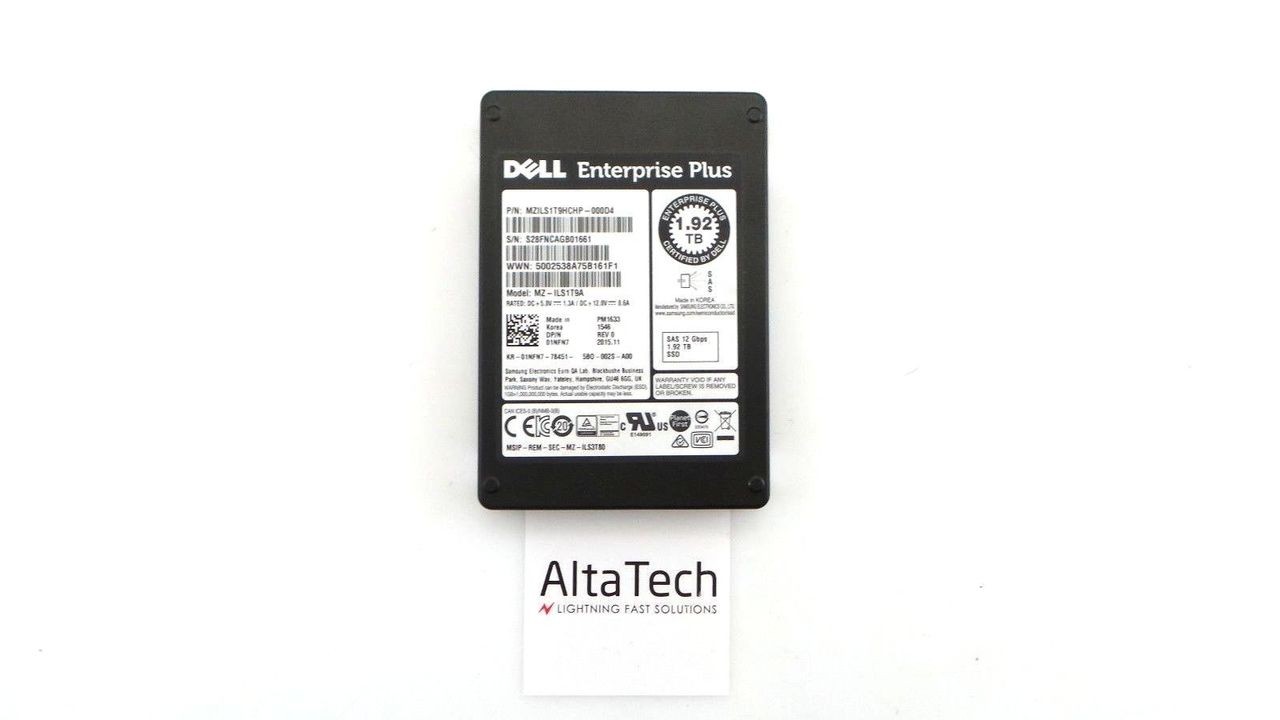 Dell 1NFN7 Samsung 1.92TB SSD SAS 2.5" 12G RI MZILS1T9HCHP-000D4 403-0114-01