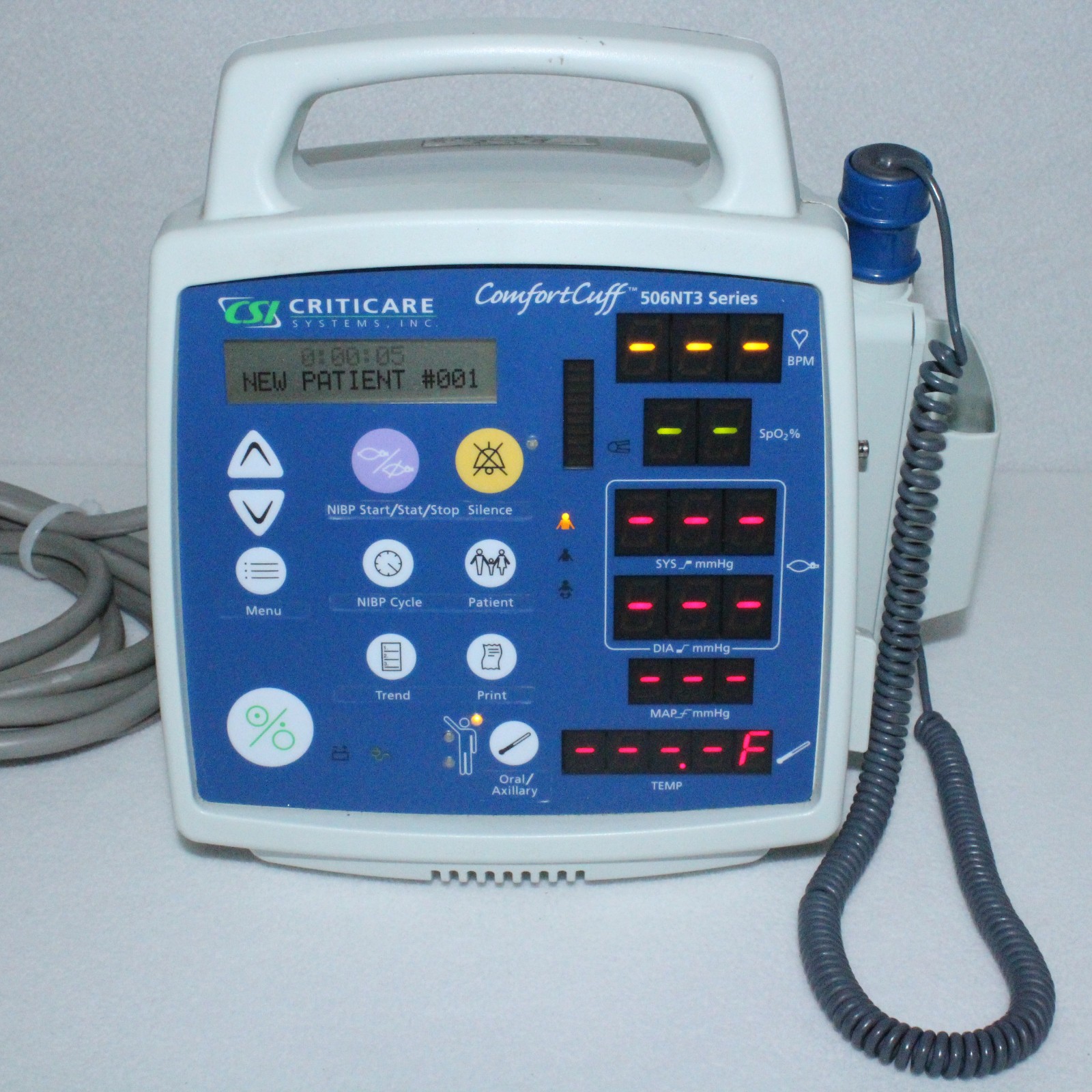 CRITICARE 506NT3 SERIES COMFORT CUFF PATIENT MONITOR ~ POWER CABLE, NO PROBE