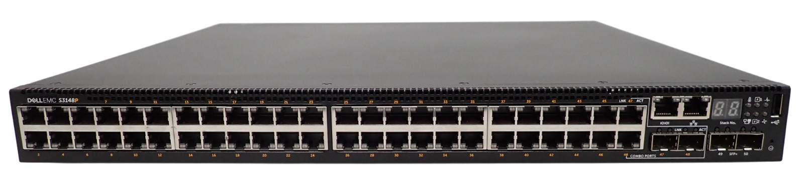 Dell PowerSwitch S3148P 48x 1GE PoE+ RJ45 (2x Combo) + 2x 10GE SFP+ Switch OS9
