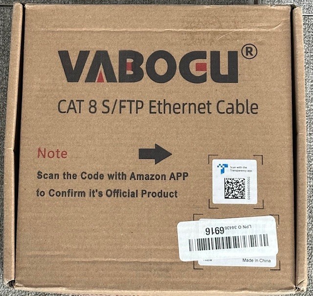 VABOGU CAT 8 S/FTP Ethernet Cable 100ft Indoor or Outdoor use
