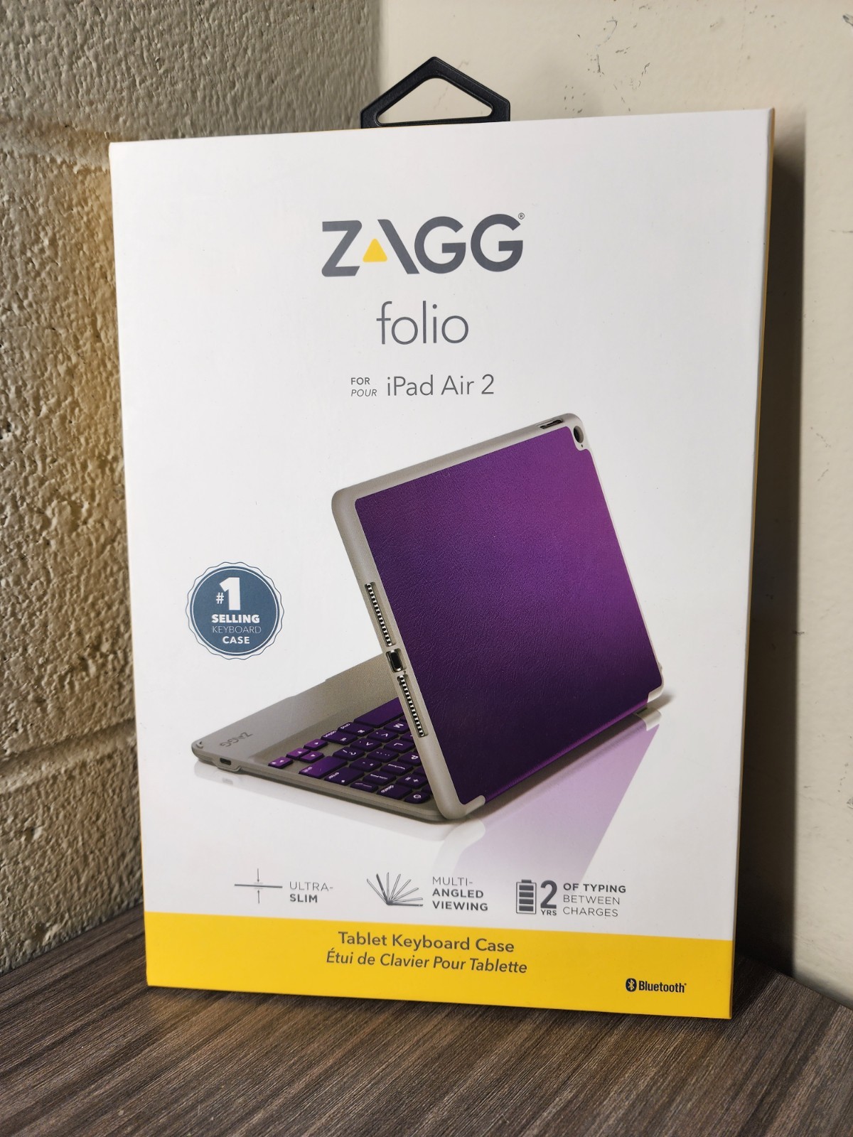 ZAGG iPad Air 2 Bluetooth Folio Case Ultra-Slim Keyboard Case Rare Orchid