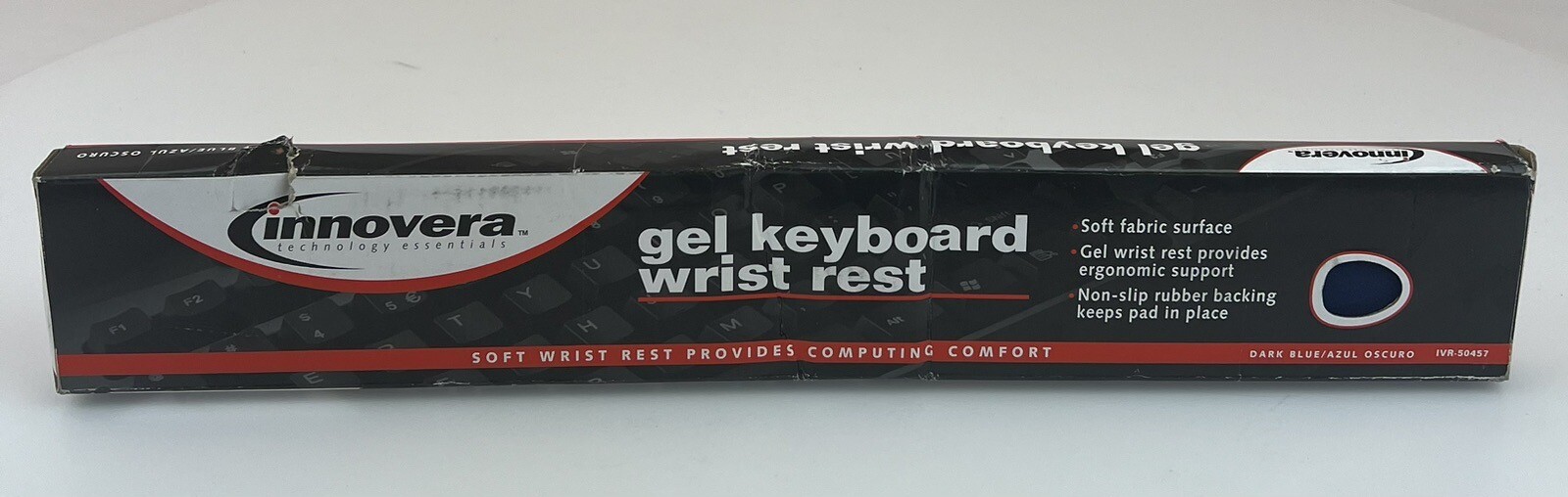 Innovera Fabric-Covered Gel Keyboard Wrist Rest 19 x 2.87 Blue IVR50457
