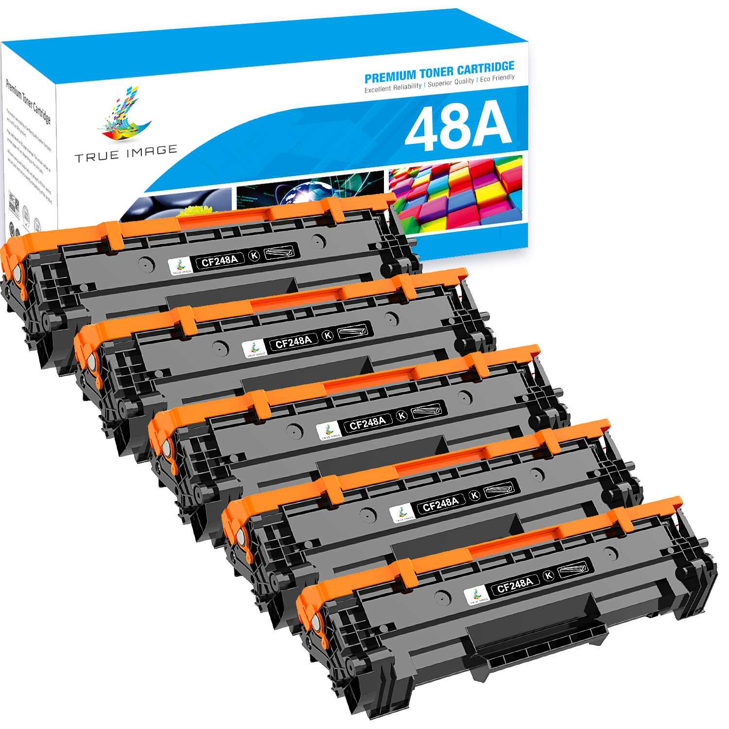 5Pack 48A CF248A Black Toner Compatible With HP LaserJet Pro M28A M29W M16A M16W