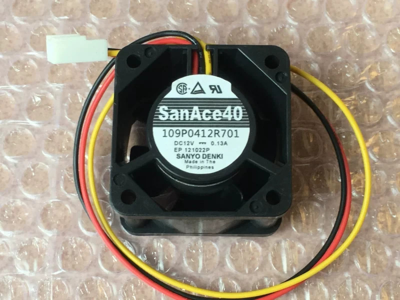 1PCS Sanyo 109p0412r701 4028 12V 0.13A  3-wire fan