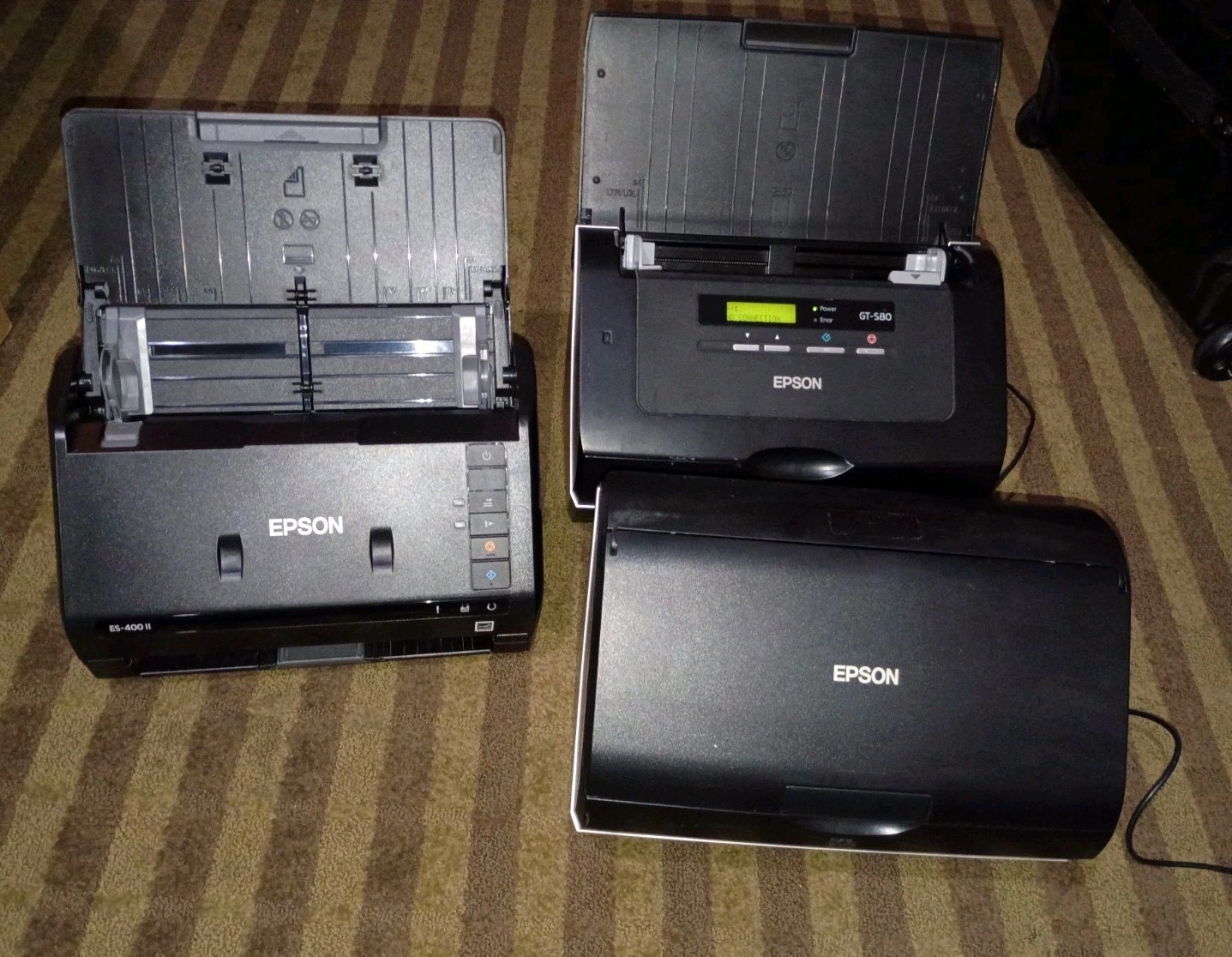 3 Lot Epson WorkForce ES-400 II & GT-S80 scanner Used One Power Cord