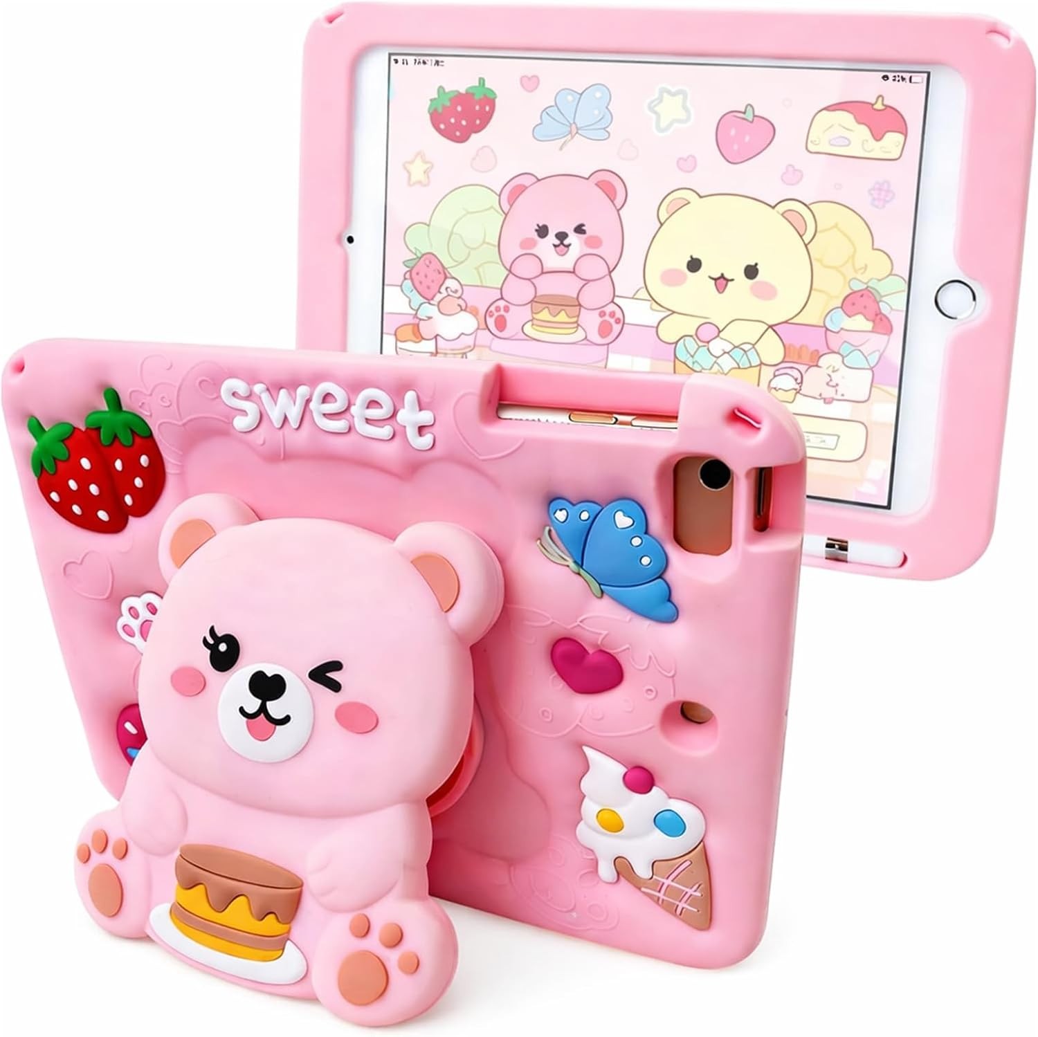 Cute Cartoon Soft Silicone Case for 2023 Samsung Galaxy Tab A11+/A9+ 11 Inch