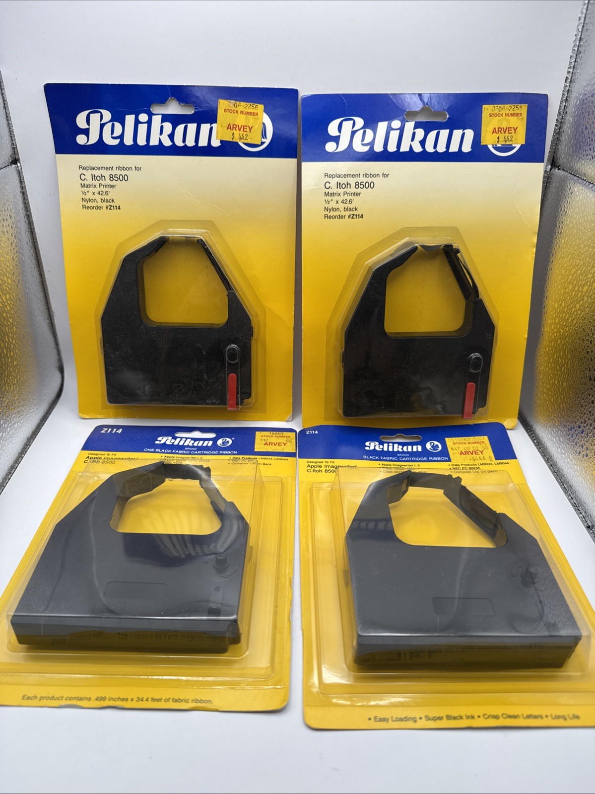 Lot of 4 Pelikan Z114 Black Ribbons Apple ImageWriter, C.Itoh, Etc. New Sealed