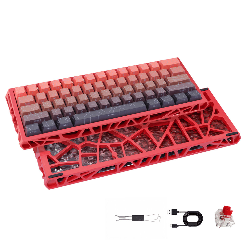 NJ61 Mechanical Keyboard, 61 Keys 60% Layout, Hot-Swappable Linear Red Switch