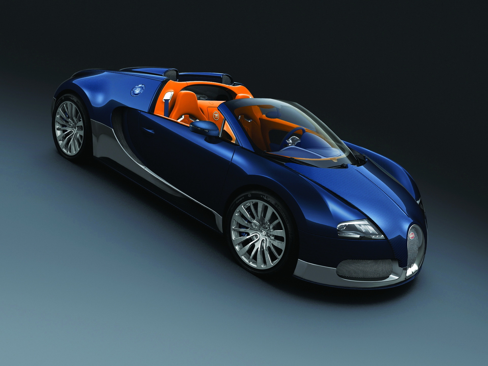 Cars bugatti 2011 veyron grand sport middle east blue Desk Mat Stitched