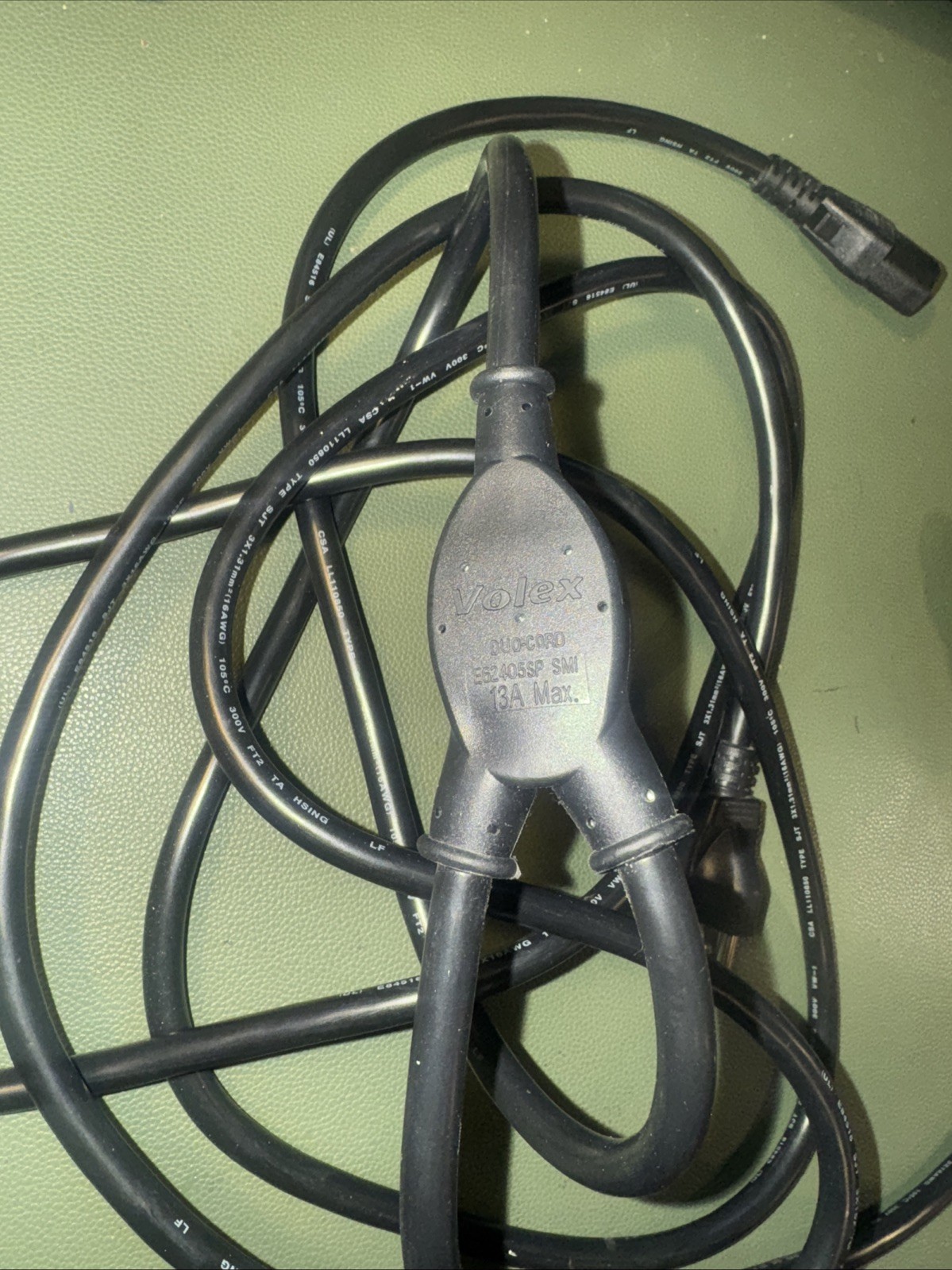 Volex Duo Cord 8ft + 2ft Y Splitter Power Cord Cable E62405SP-SMI 13A
