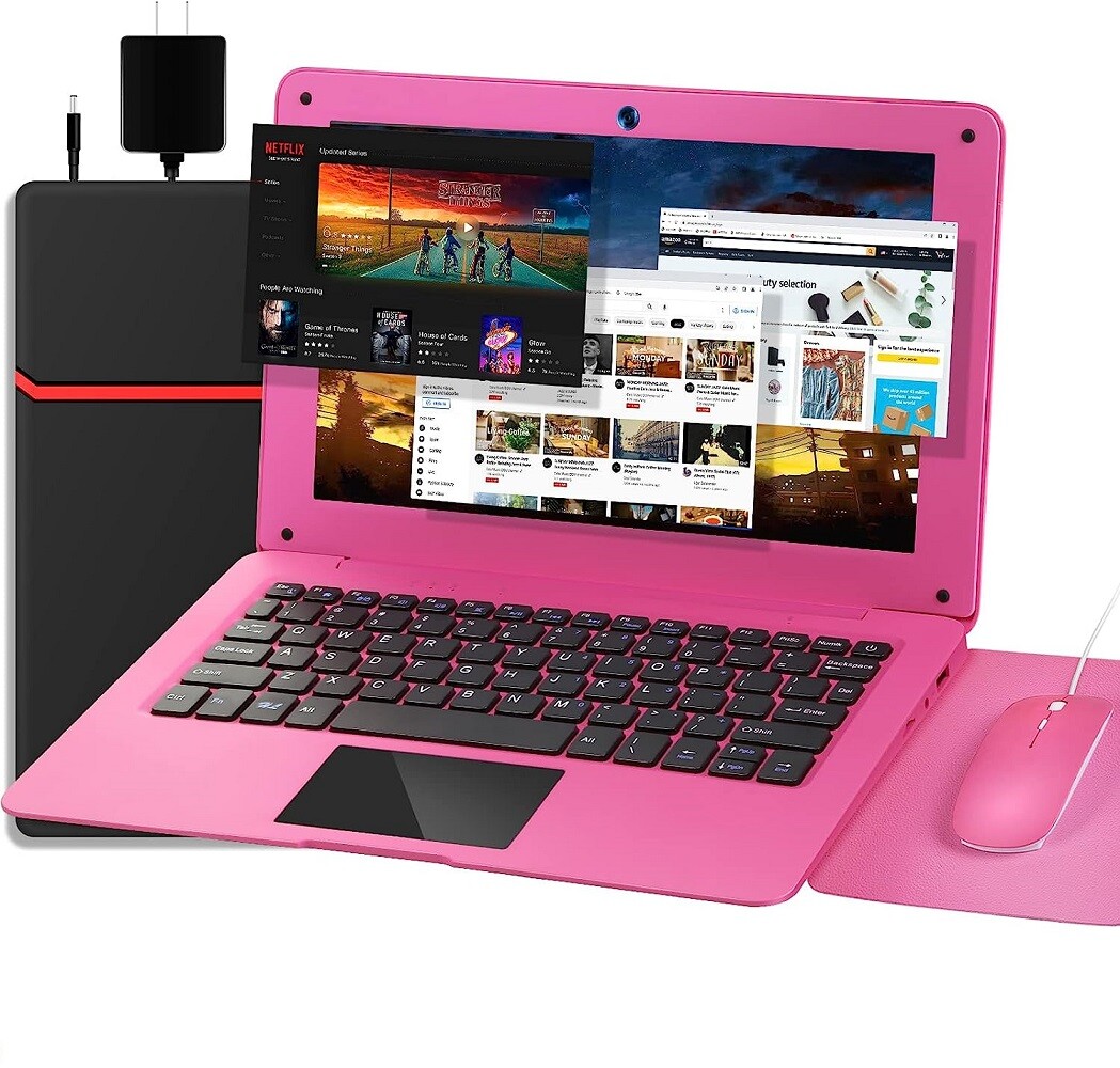 Laptop Computer 10.1'' IPS HD screen Quad Core Android 12 1.8 GHz Netbook W/ Bag