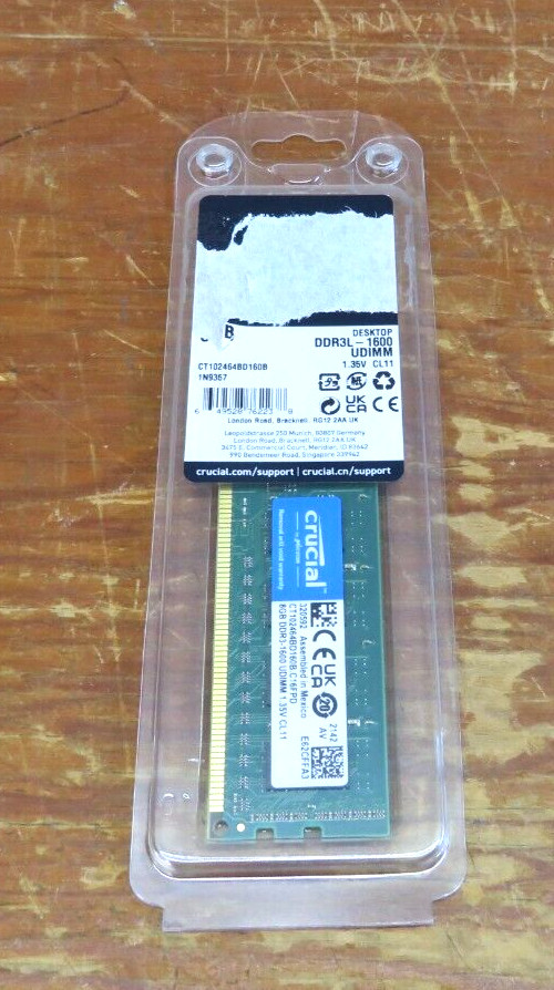 Crucial RAM 8GB DDR3 1600 MHz CL11 Desktop Memory CT102464BD160B